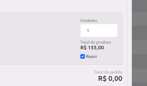 Repor Produtos em Pedido de Reposição